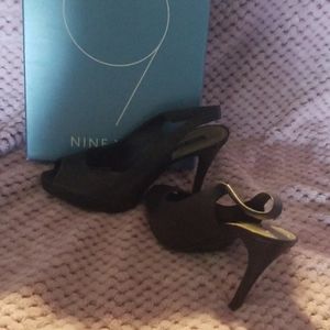 Nine West sling back mule pumps